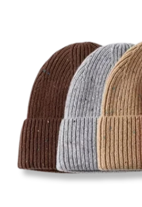 100% Wool Confetti Beanie - Camel