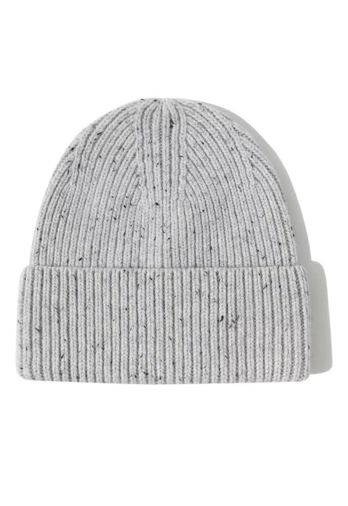 100% Wool Confetti Beanie - Light Grey