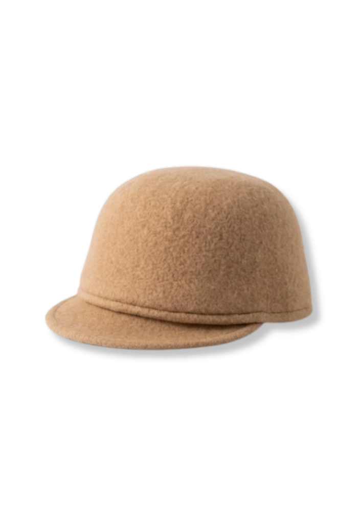 100% Wool Dome Cap - Tan