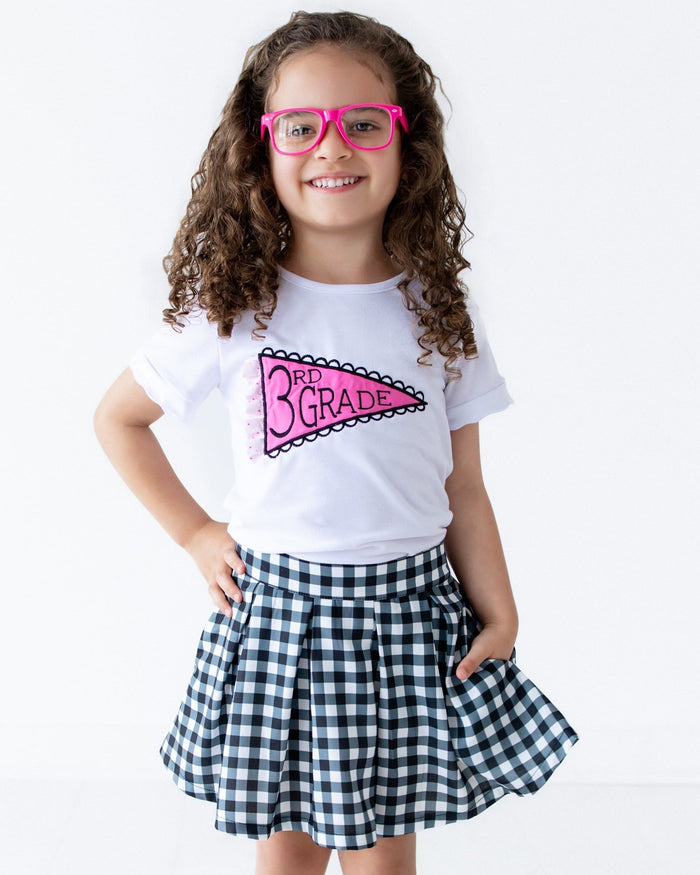 PREORDER***2 - Piece Pennant Skort Set - Pop Star - Sugar Bee Clothing