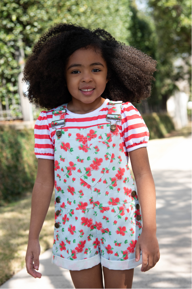 Bougainvillea Heart Overall Set - Sugar Bee Clothing