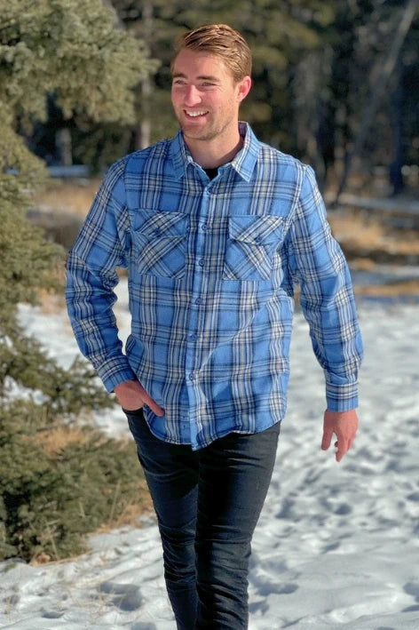 312 Men's Sky Blue Flannel Shirt