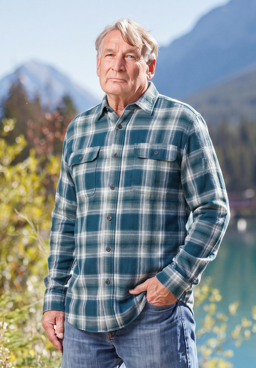 412 Men's Jade Vintage Plaid Flannel Shirt