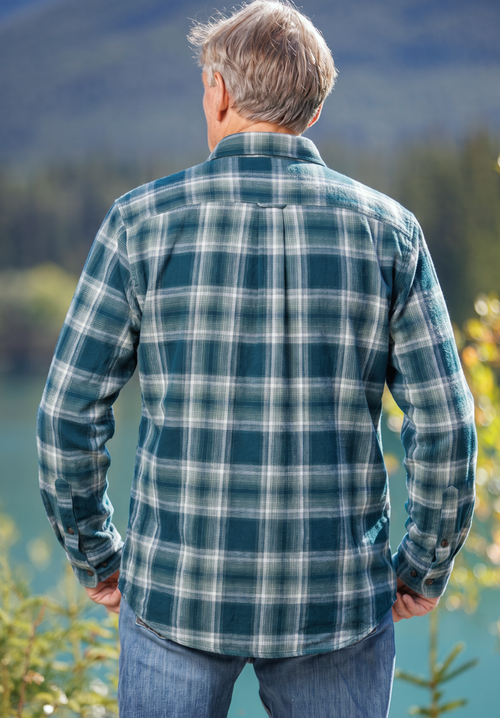 412 Men's Jade Vintage Plaid Flannel Shirt