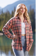 599/ Woman's Flannel Shirt in Pink / Grey Plaid