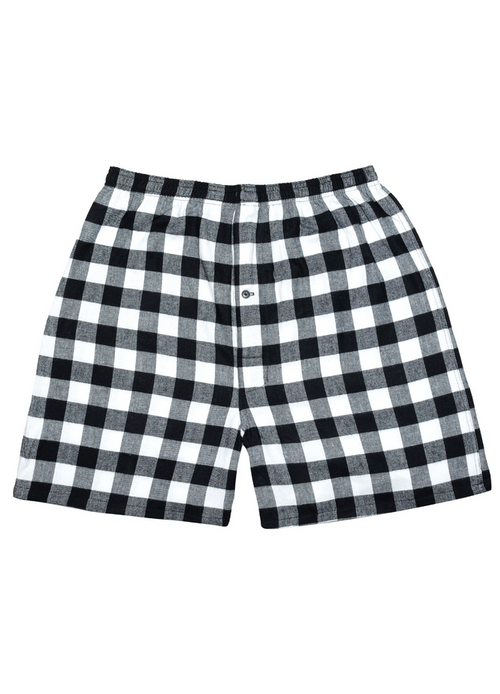 Men's boxer shorts with a black and white checkered pattern