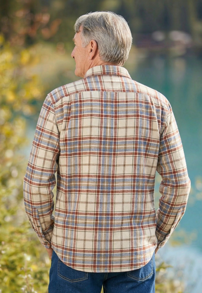 912 Shades of Beige Plaid Shirt