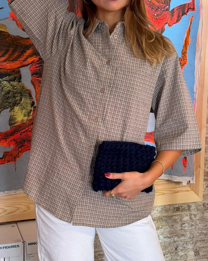 CROCHET CLUTCH - NAVY