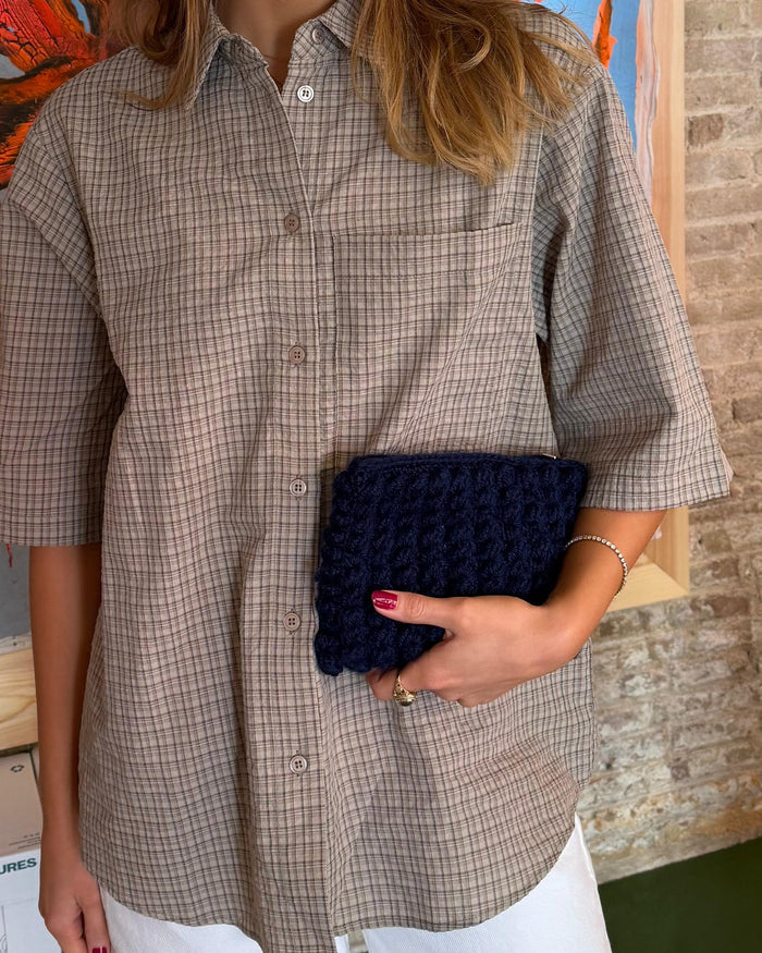 CROCHET CLUTCH - NAVY