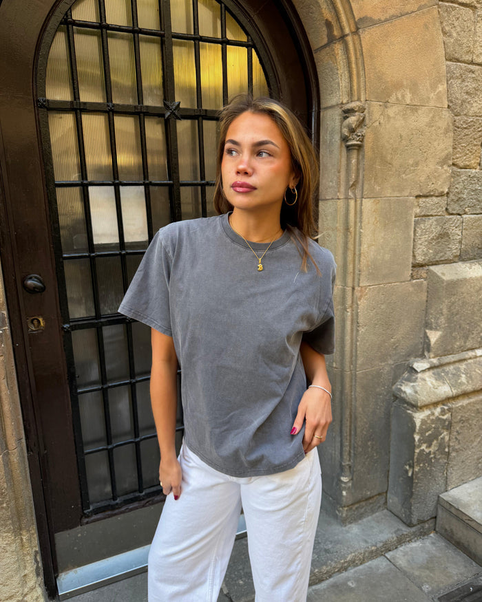 LYKKE WASHED TEE - GREY