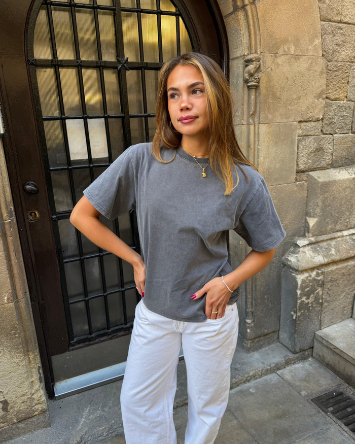 LYKKE WASHED TEE - GREY