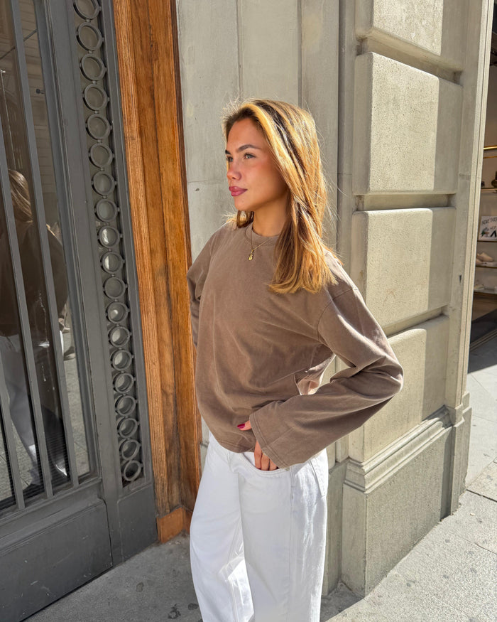 MYNTE WASHED TEE - BROWN