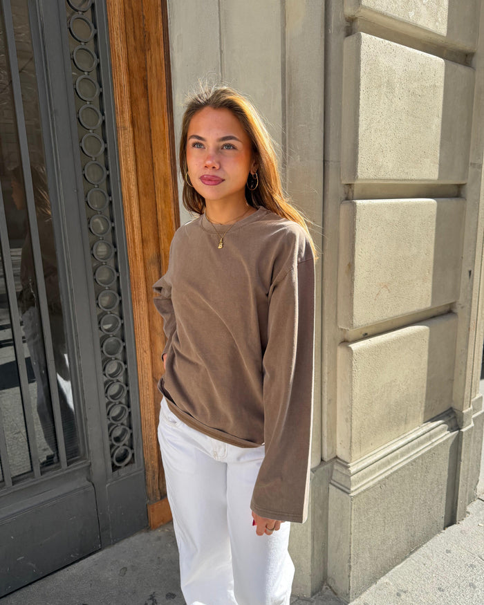 MYNTE WASHED TEE - BROWN