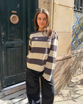 MYNTE WIDE STRIPE - GREY/SAND