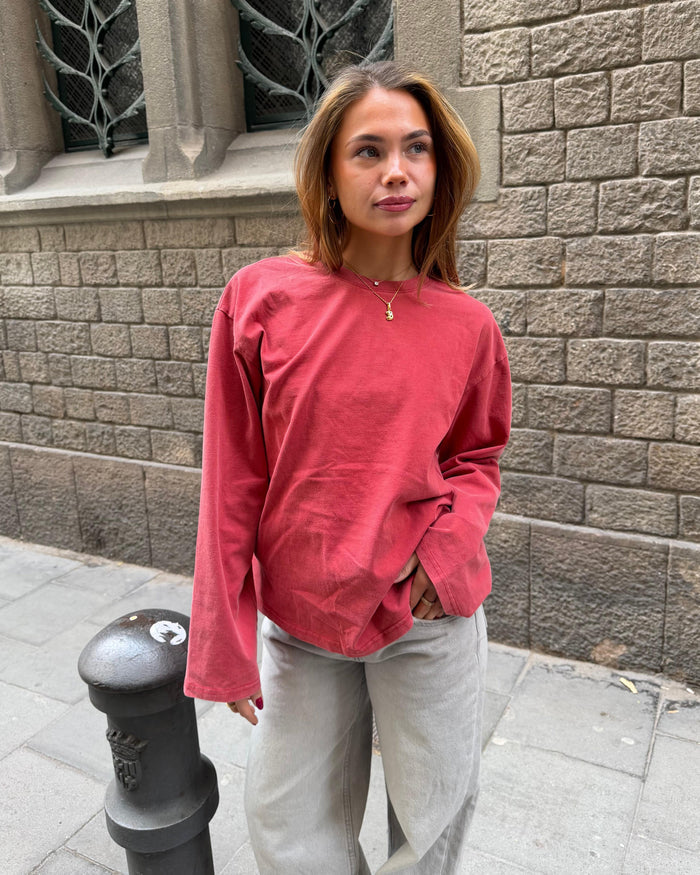 MYNTE WASHED TEE - WINE RED