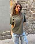 LYKKE WASHED TEE - OLIVE