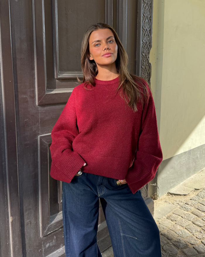 STINE OVERSIZE KNIT i bordeaux – billede 4