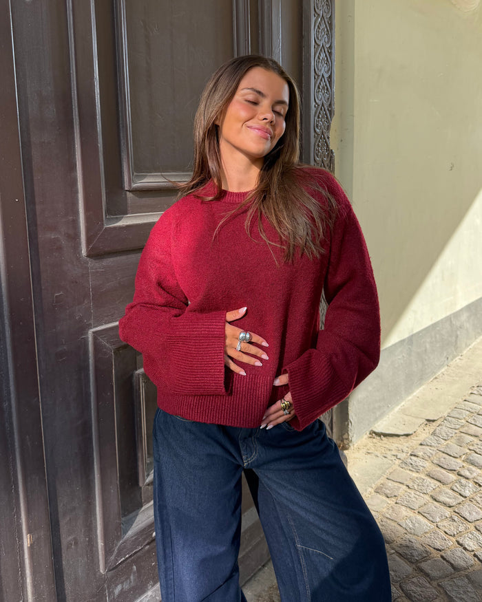 STINE OVERSIZE KNIT i bordeaux – billede 7