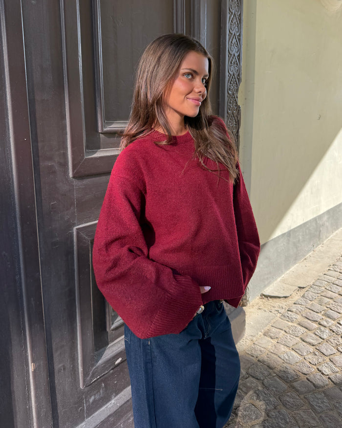 STINE OVERSIZE KNIT i bordeaux – billede 5