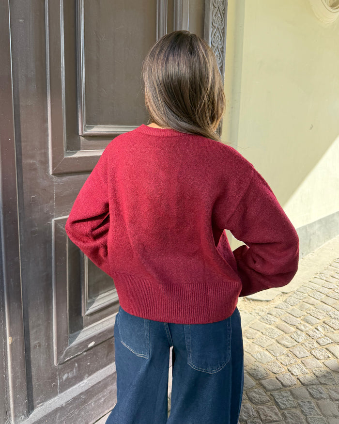 STINE OVERSIZE KNIT i bordeaux – billede 6