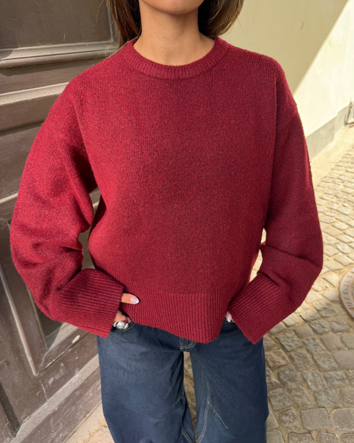 STINE OVERSIZE KNIT i bordeaux – billede 2