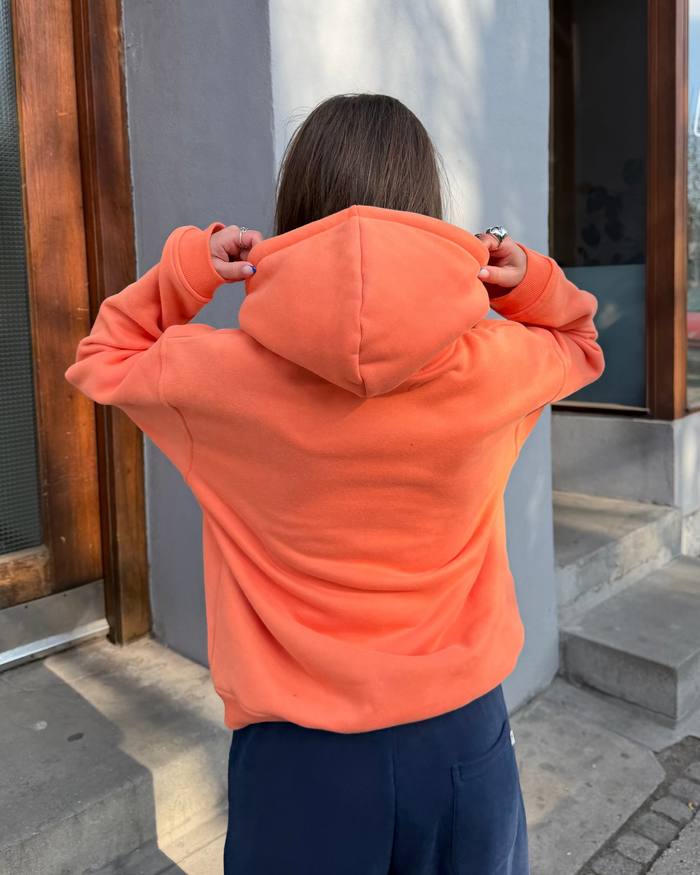 OVERSIZED HOODIE - CORAL ORANGE