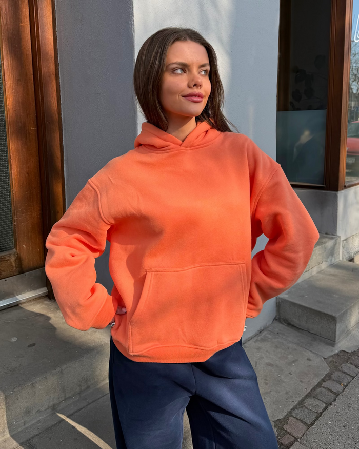 OVERSIZED HOODIE - CORAL ORANGE