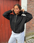 OVERSIZED ZIP HOODIE - BLACK