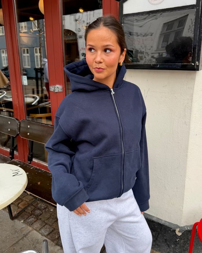 OVERSIZED ZIP HOODIE - NAVY