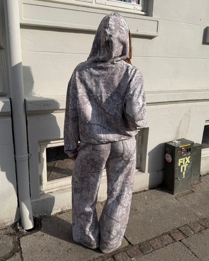 OVERSIZED ZIP HOODIE - SAND FOREST