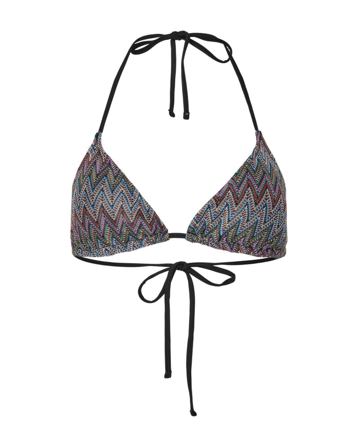 ADA KNITTED BIKINI TOP - MULTI COLOR JAQUARD PATTERN