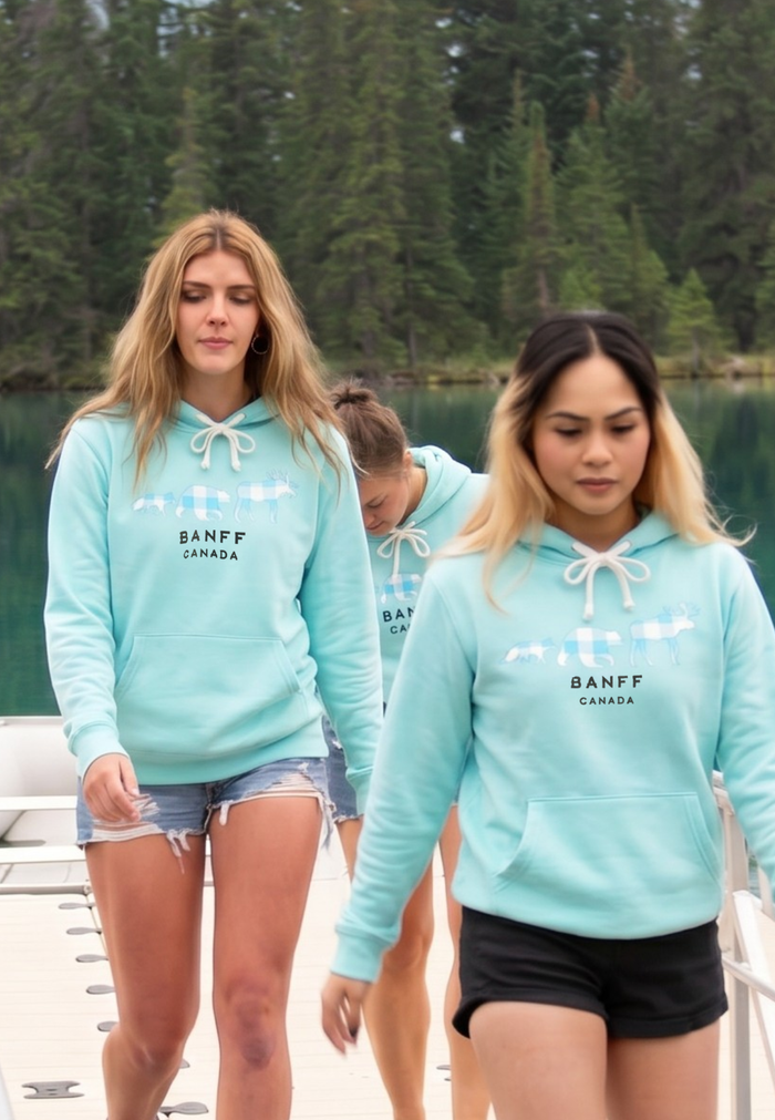 Adults Turquiose Unisex 3 Animals with Banff Hoodie