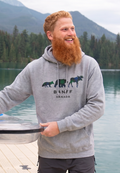 Adults Unisex Grey 3 Animals with Banff Hoodie