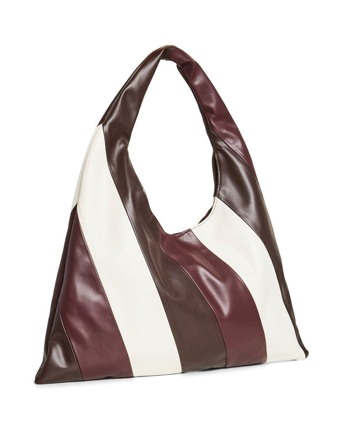 ALANDA SHOULDER BAG - COFFEE/WINETASTING/SNOWWHITE - Dinvintageshop