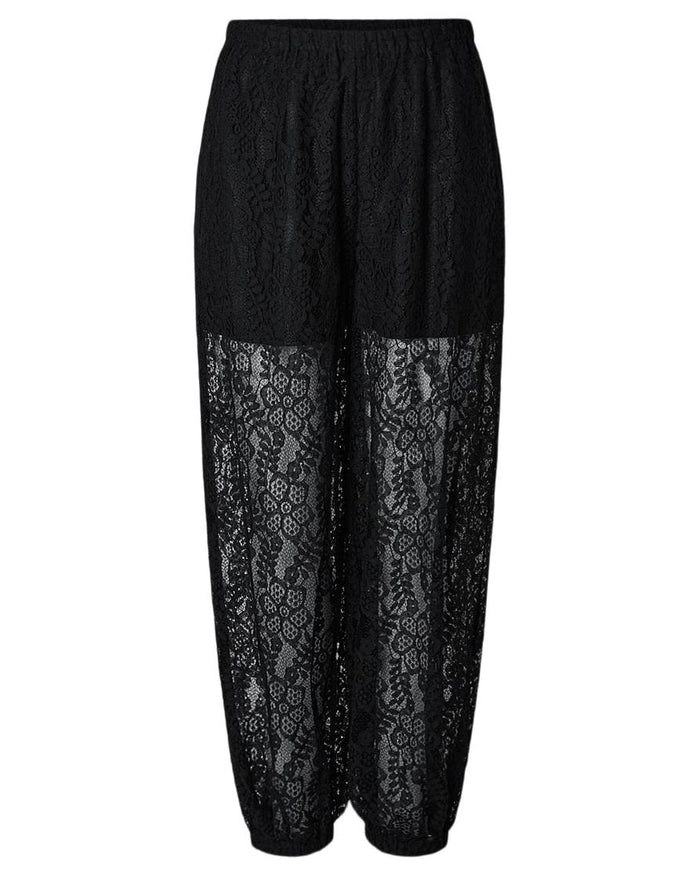 ALINE BALLOON LACE PANTS - Black
