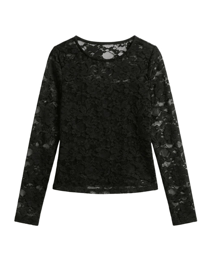 ALIX LACE TOP - BLACK