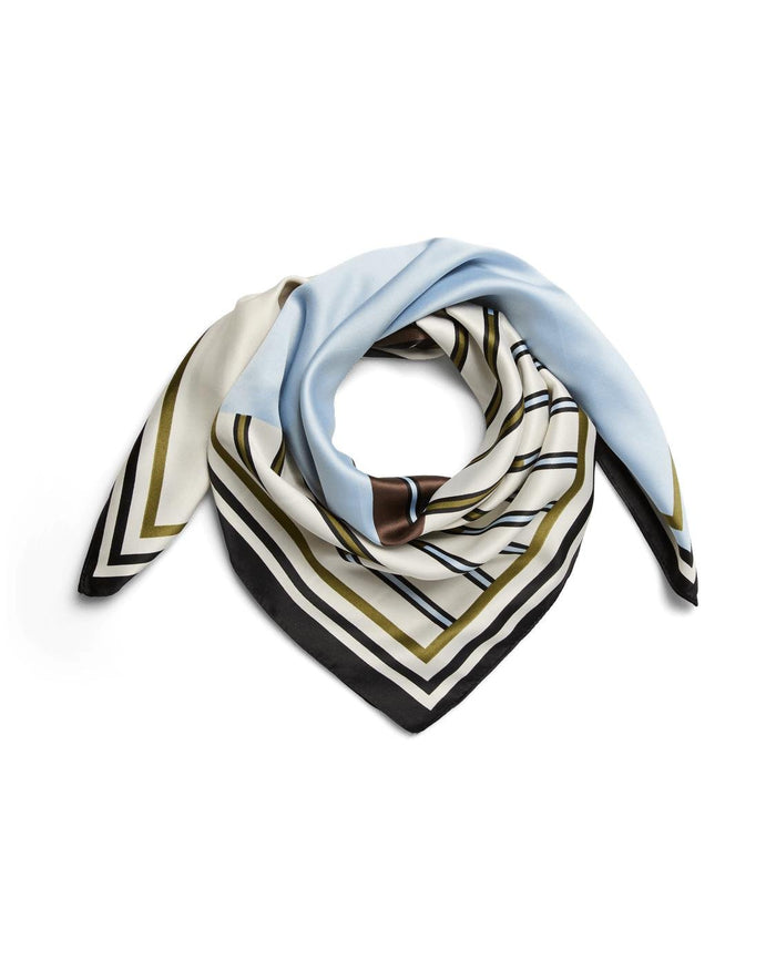 AMANDA SQUARE SCARF - CASHMERE BLUE GRAPHIC
