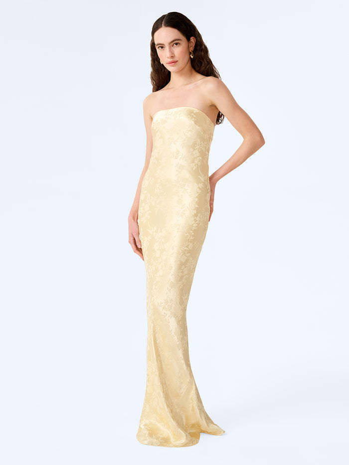 Amdra Jacquard Dress in Double Cream