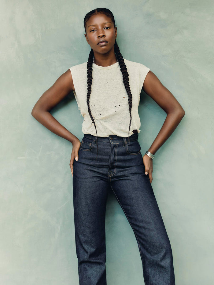 Gray amelia indigo rigid