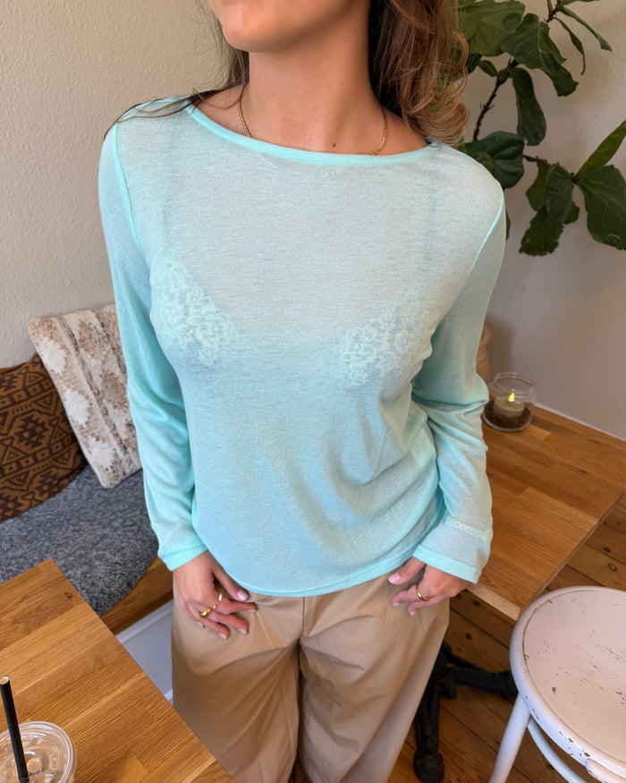 ANEMONE WIDESLEEVE TOP - ICE BLUE