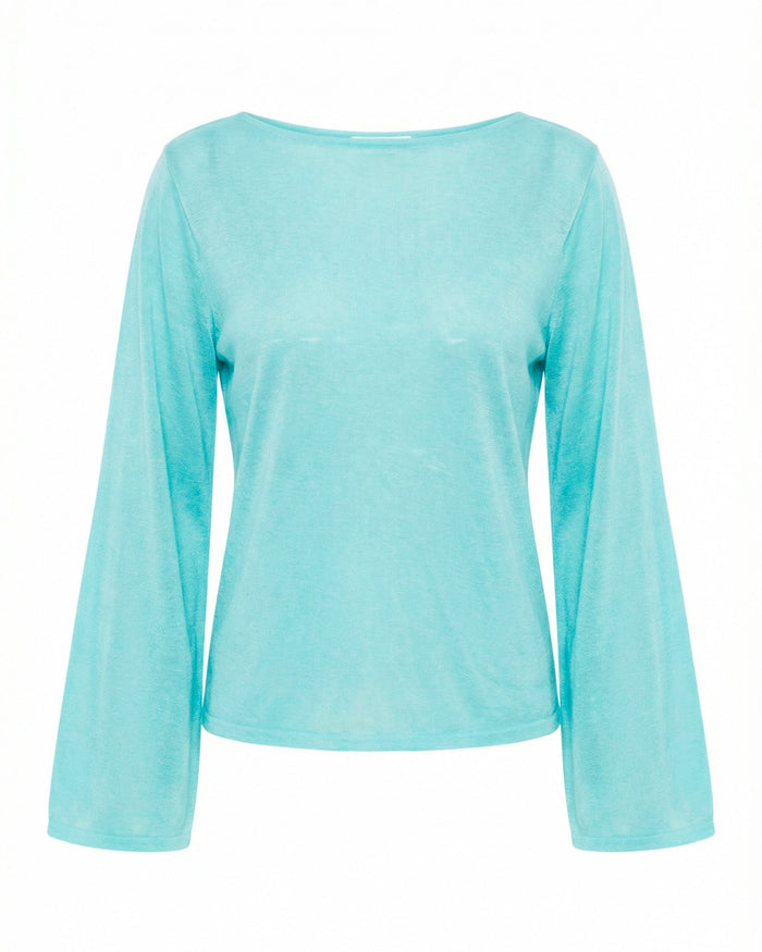 ANEMONE WIDESLEEVE TOP - ICE BLUE
