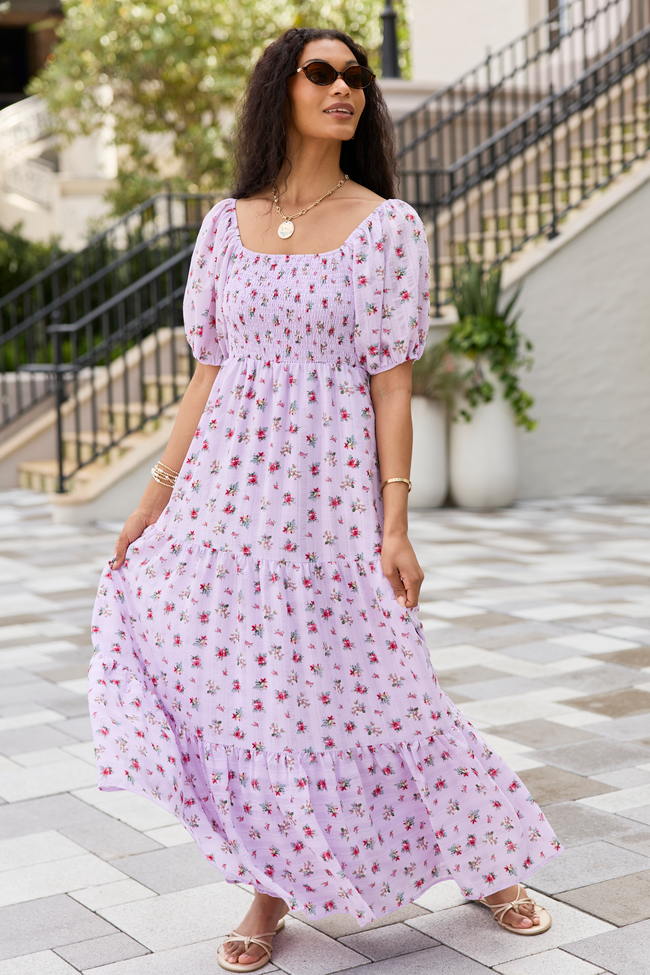 Aurora Lavender Smocked Top Maxi Dress FINAL SALE