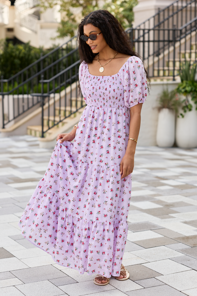 Aurora Lavender Smocked Top Maxi Dress FINAL SALE