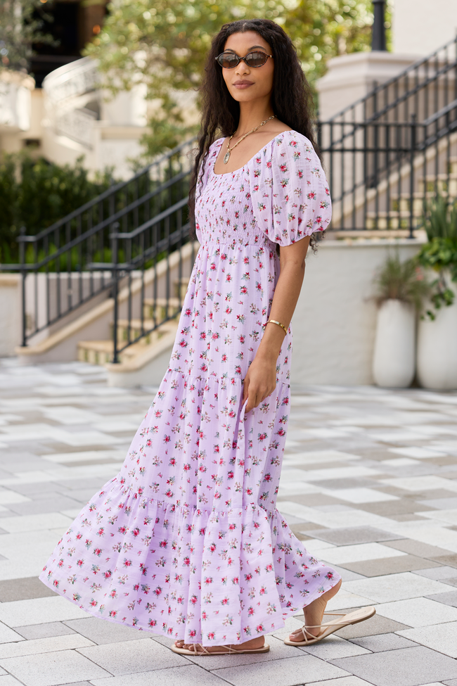 Aurora Lavender Smocked Top Maxi Dress FINAL SALE