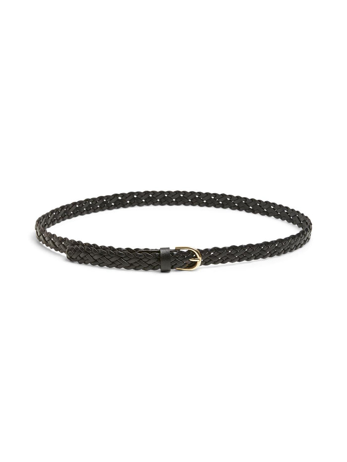 AVERY BRAIDED BELT - BLACK - Dinvintageshop