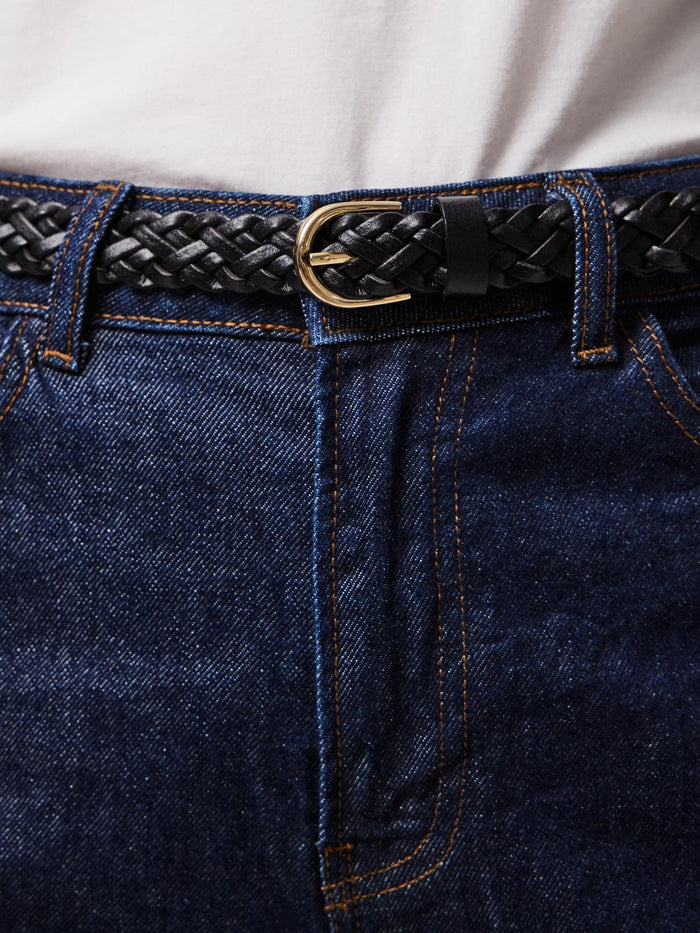AVERY BRAIDED BELT - BLACK - Dinvintageshop