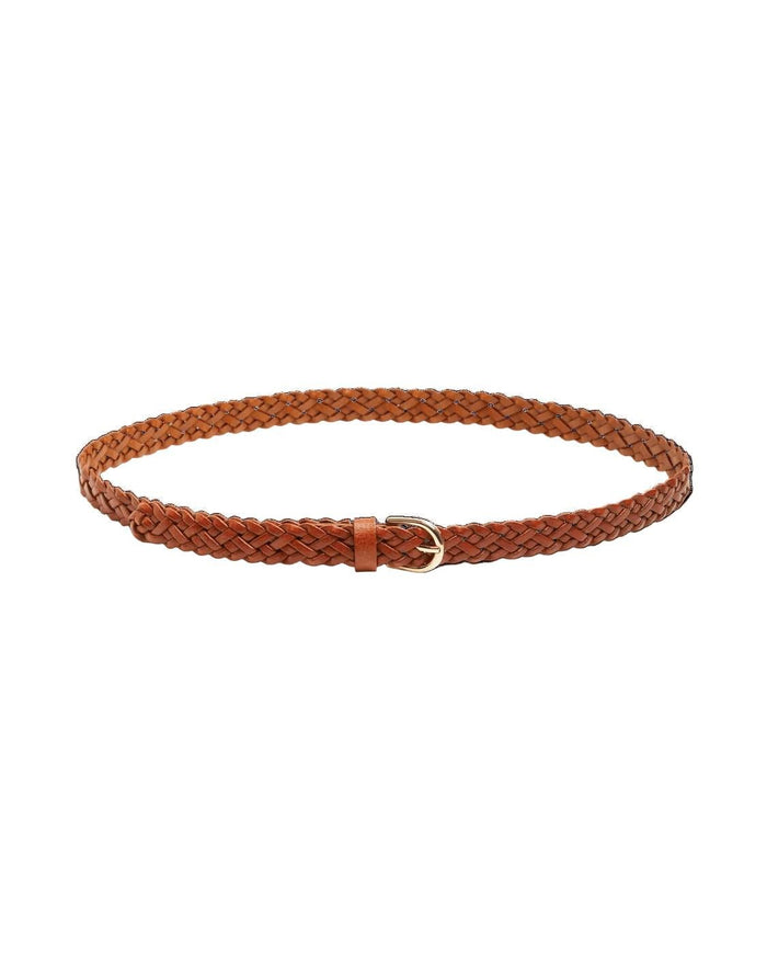 AVERY BRAIDED BELT - COGNAC - Dinvintageshop