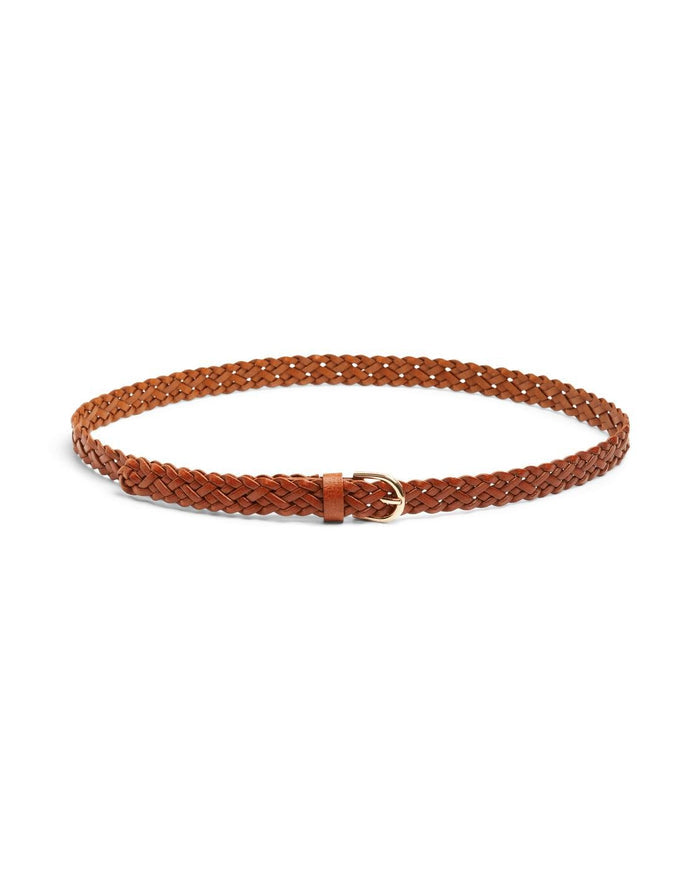 AVERY BRAIDED BELT - COGNAC - Dinvintageshop