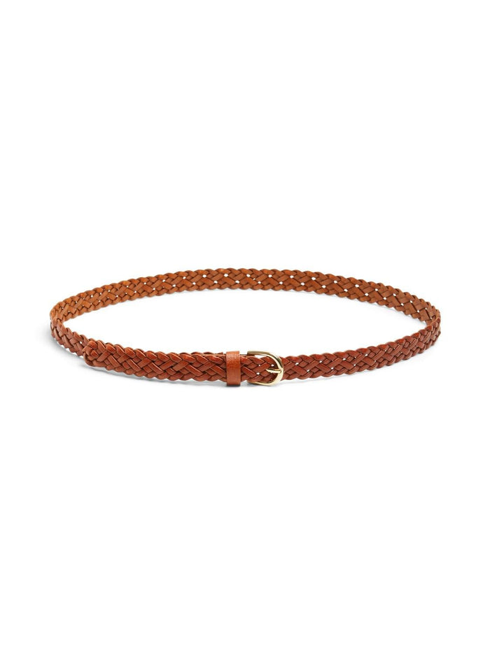 AVERY BRAIDED BELT - COGNAC - Dinvintageshop