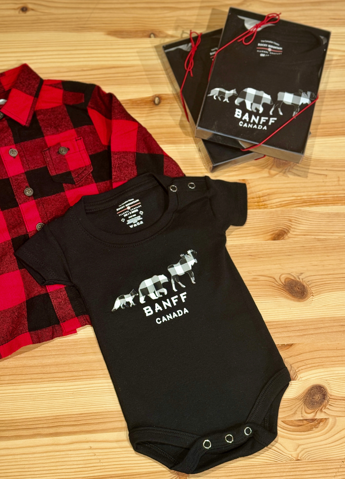 Baby Black 3 Animals with Banff Onesie